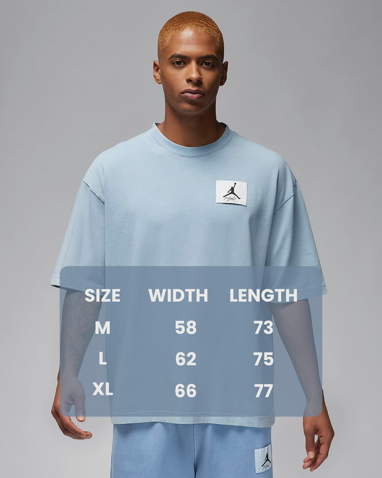 Jordan Flight Essentials Mens Oversized Tshirt in Light Blue