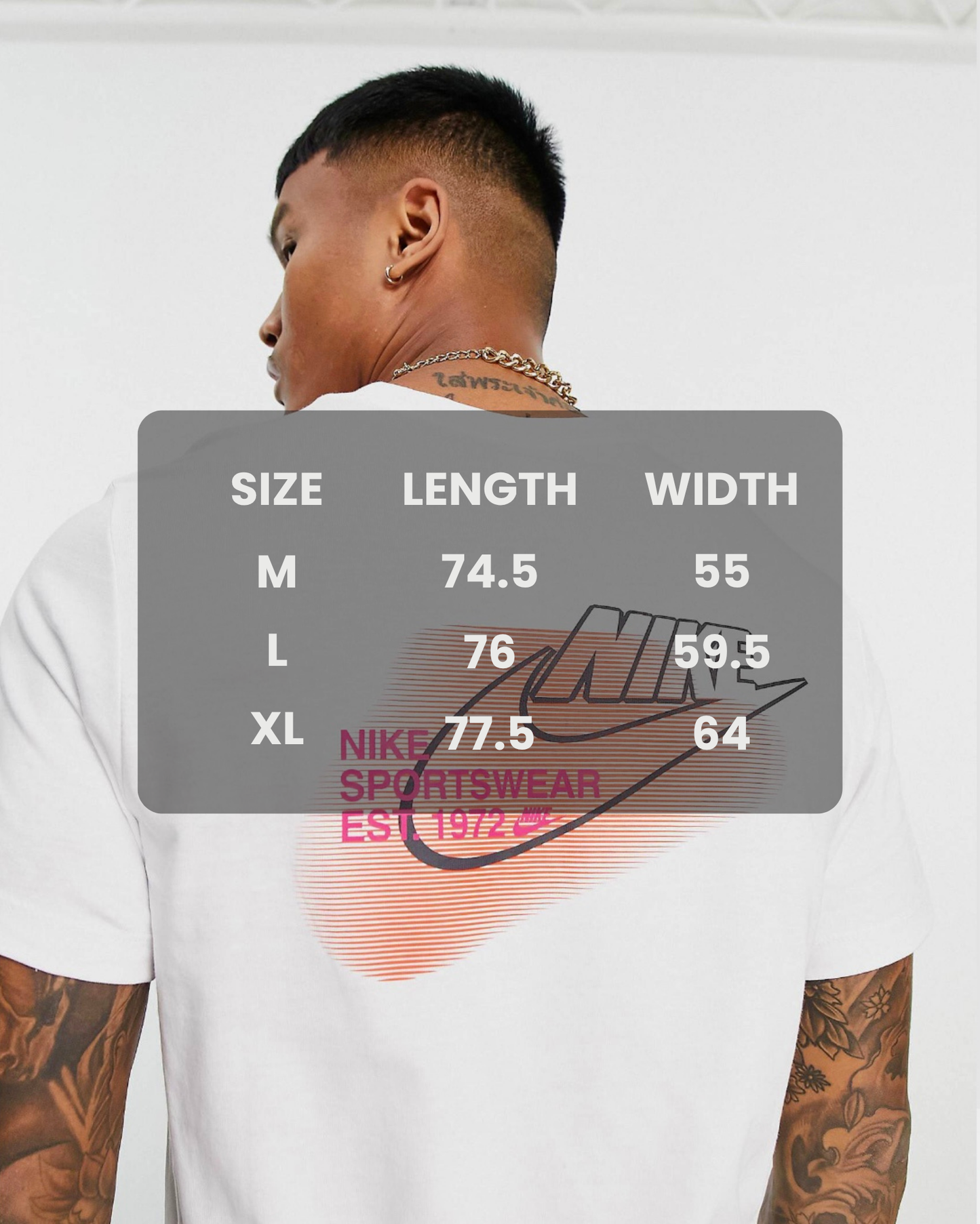 NIKE DOUBLE LOGO TSHIRT IN WHITE