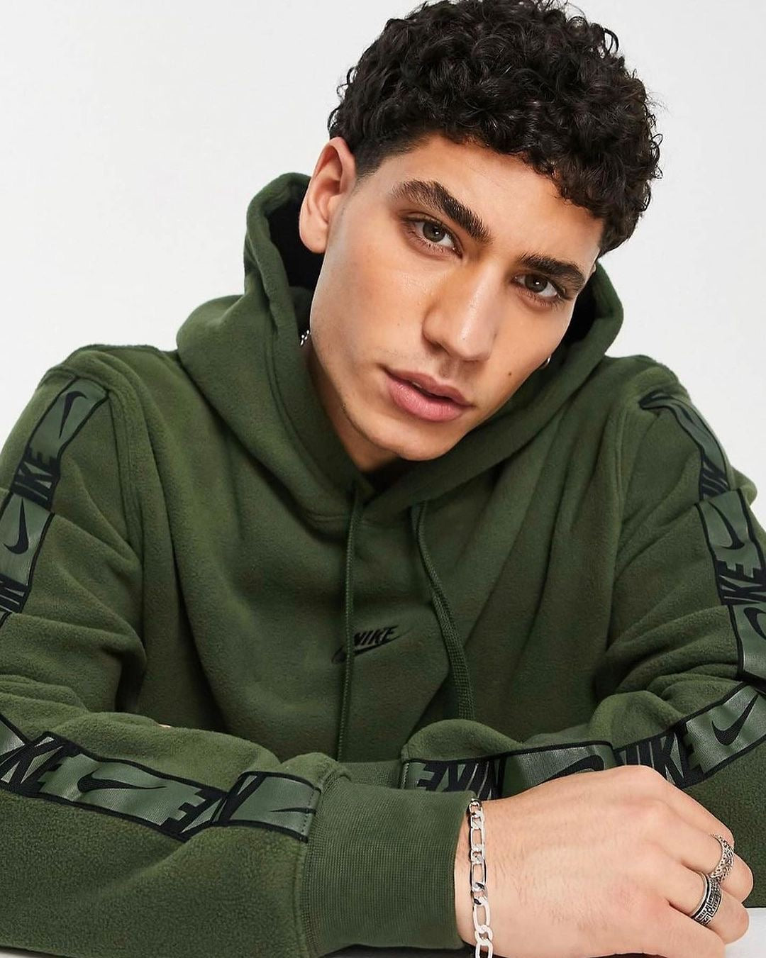 Nike Repeat Logo Taping Polar Fleece Hoodie