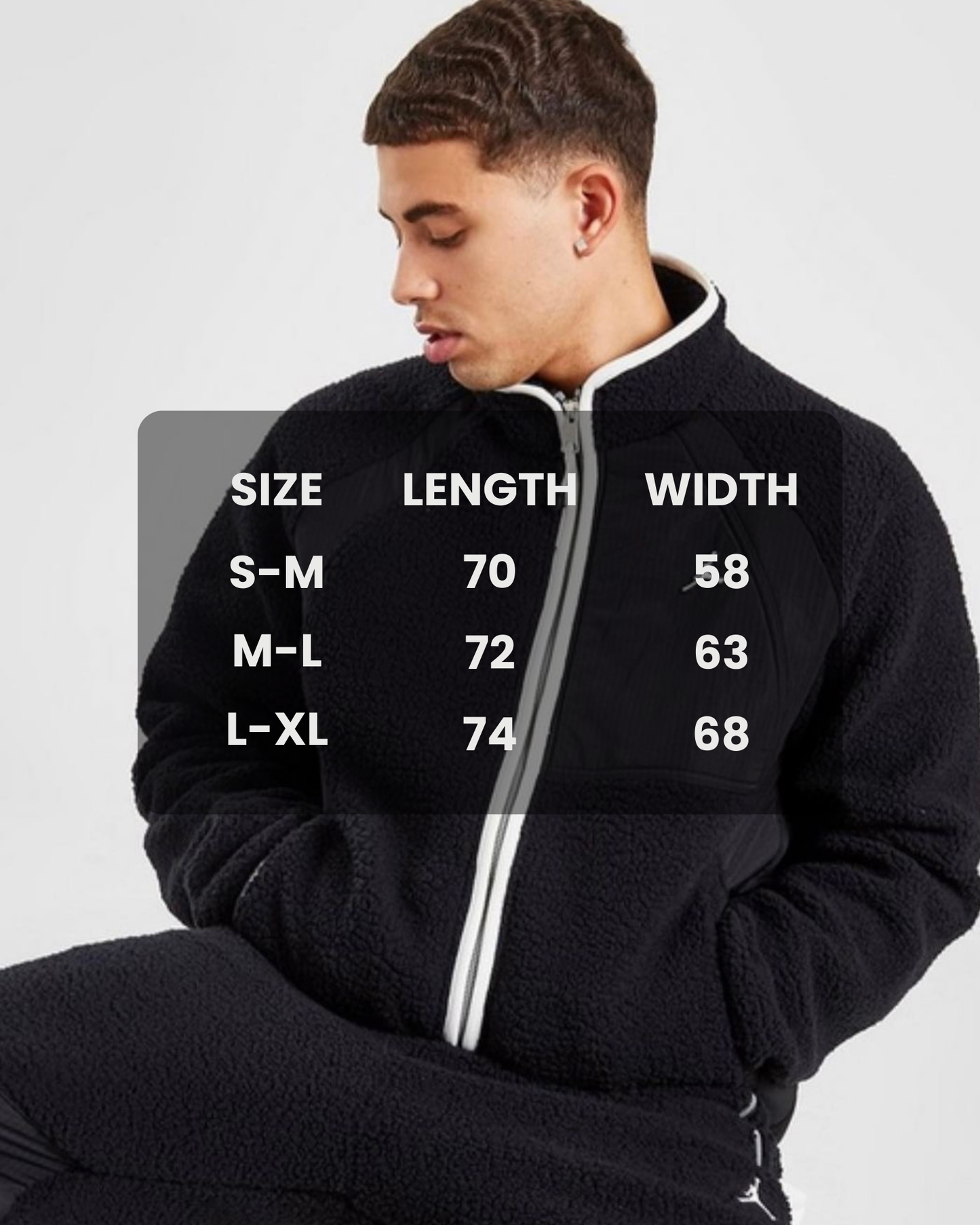 Jordan Full-Zip Winter Fleece in Black