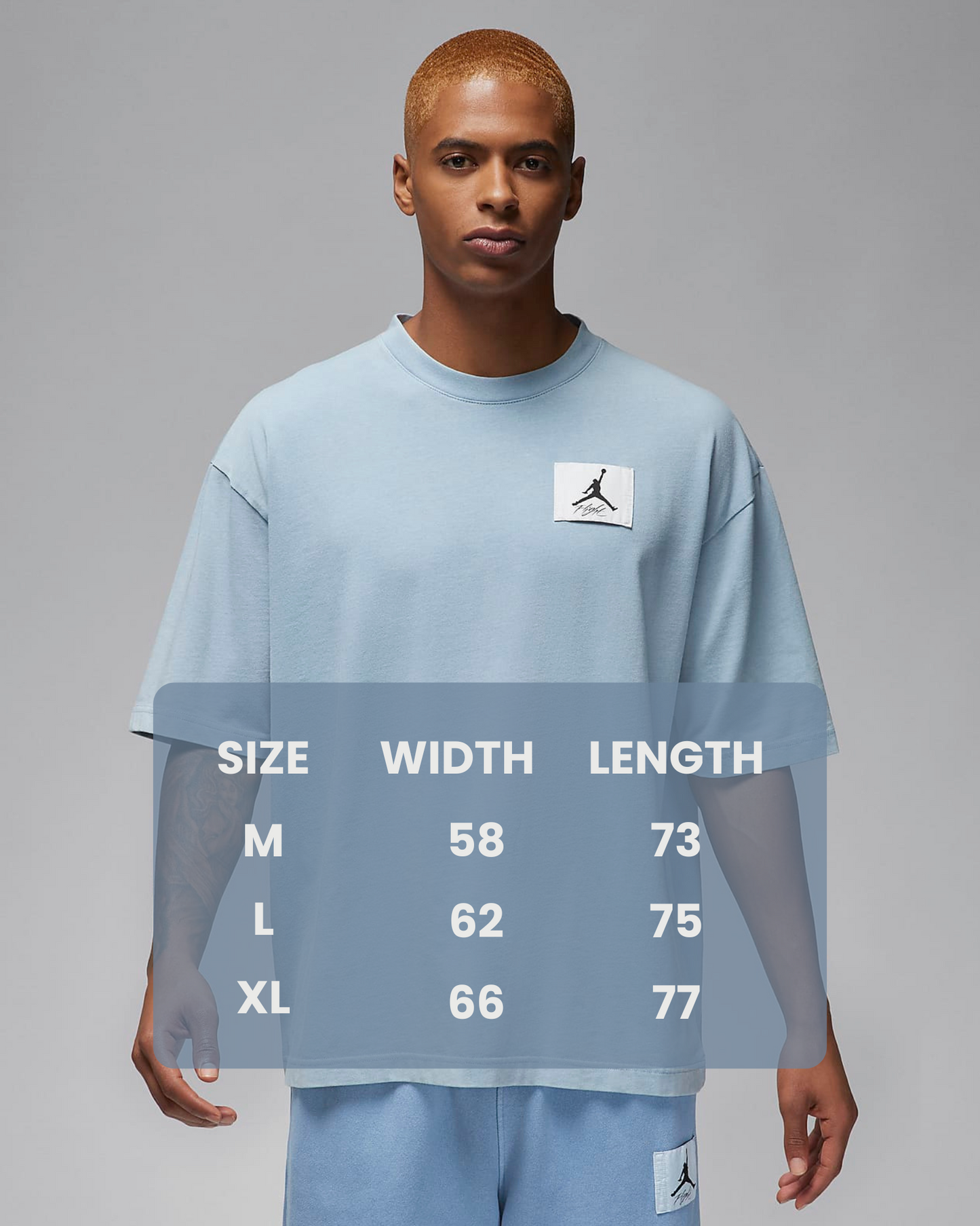 Jordan Flight Essentials Mens Oversized Tshirt in Light Blue