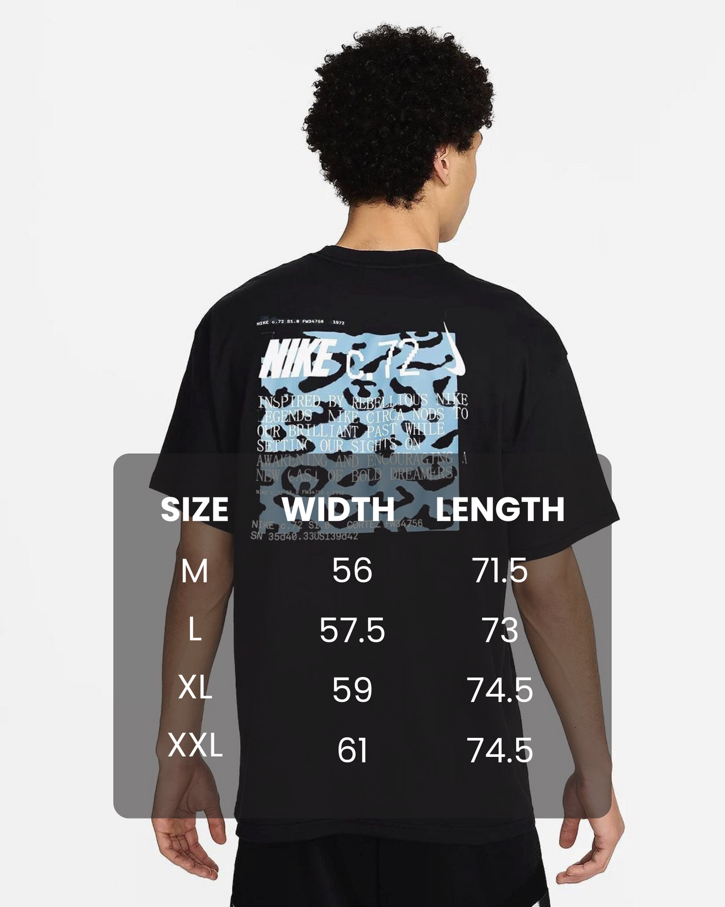 NIKE CIRCA TSHIRT IN BLACK WITH BLUE