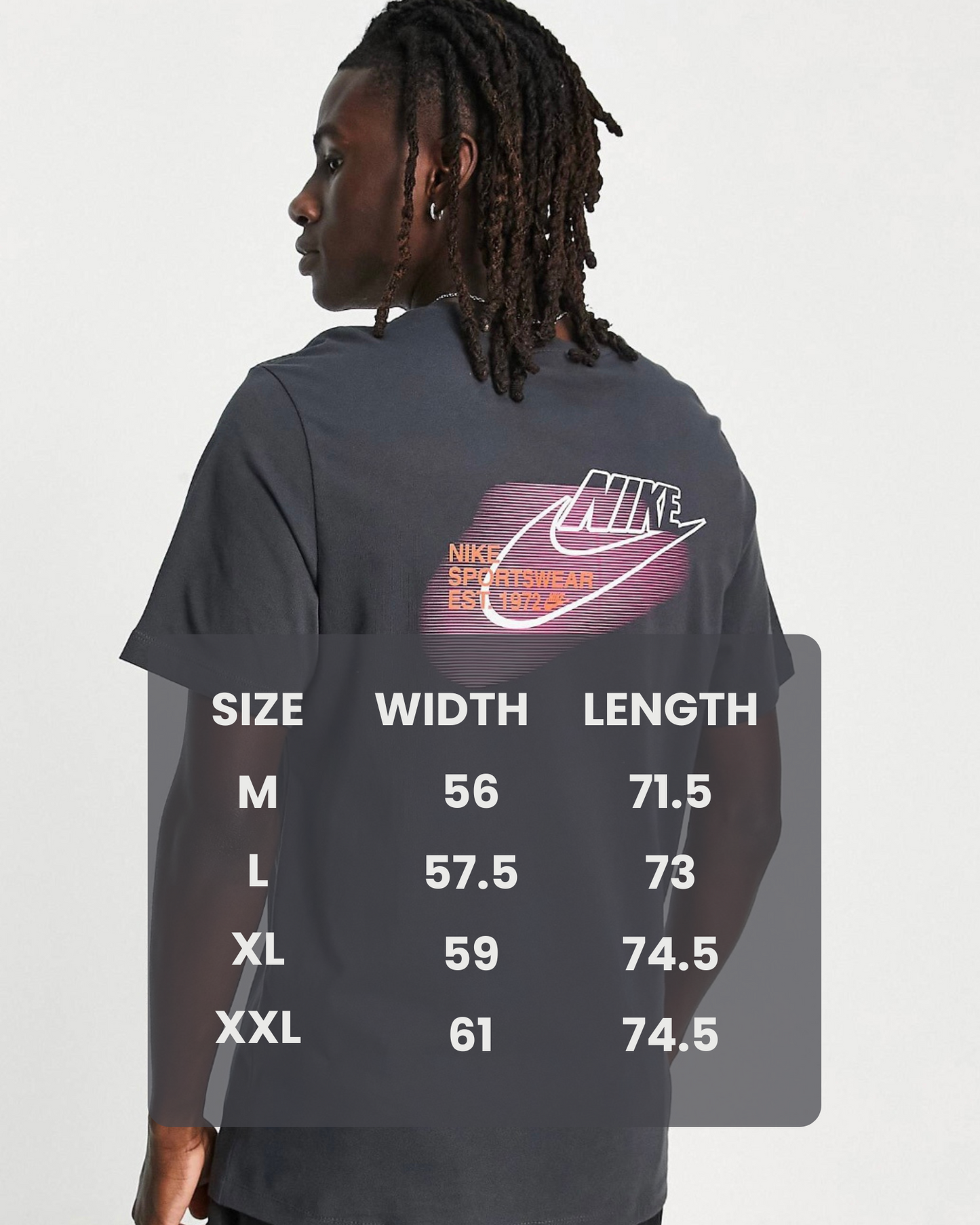 NIKE T-SHIRT WITH DOUBLE LOGO IN SMOKE GREY