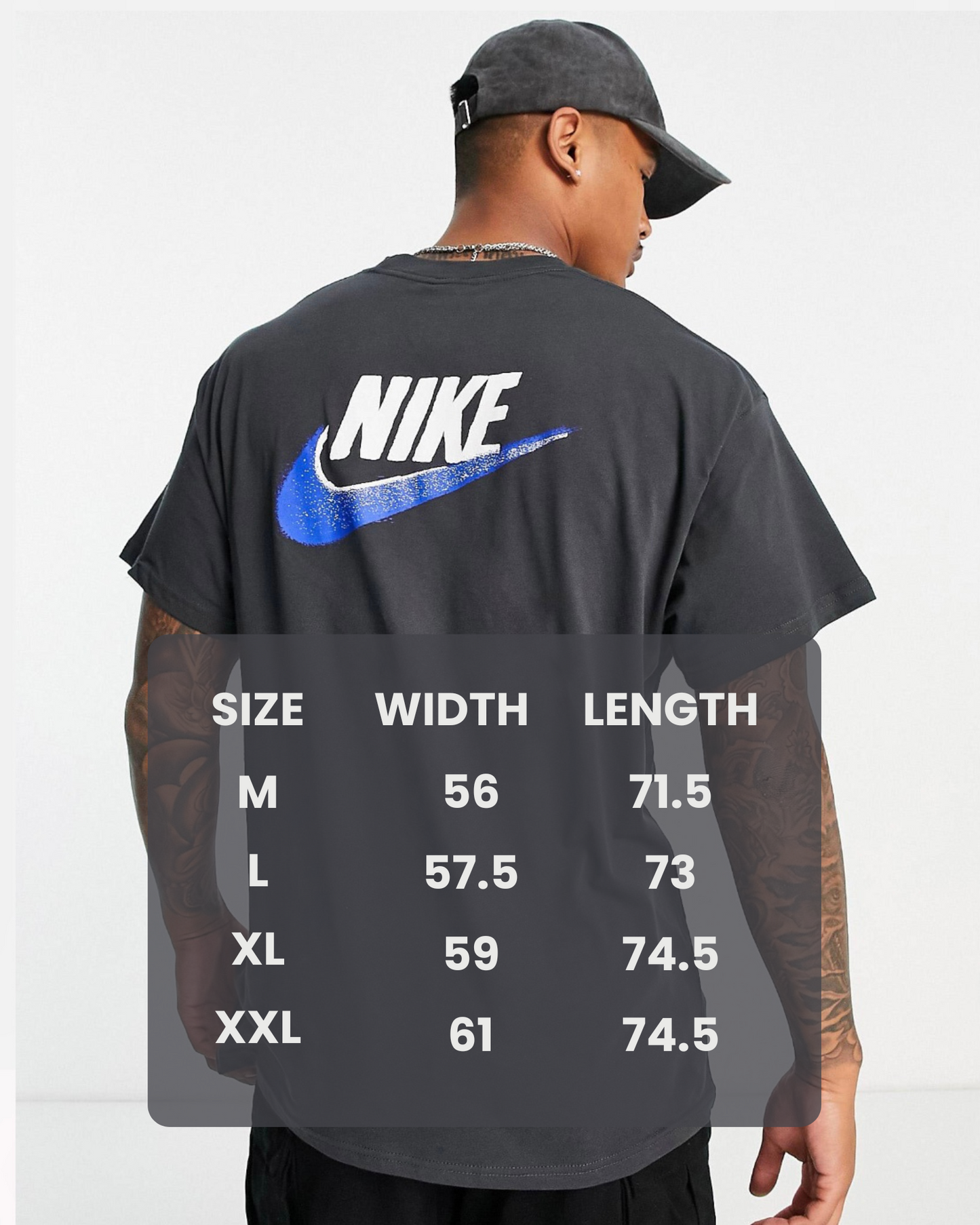 NIKE MULTI LOGO TSHIRT IN SMOKE GREY