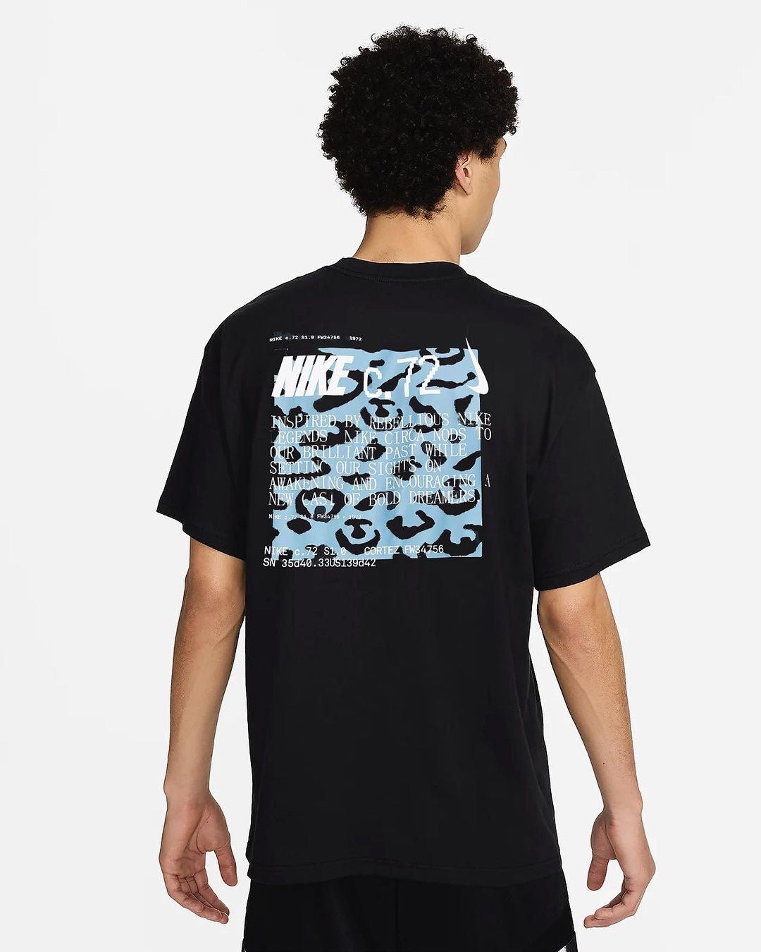 NIKE CIRCA TSHIRT IN BLACK WITH BLUE