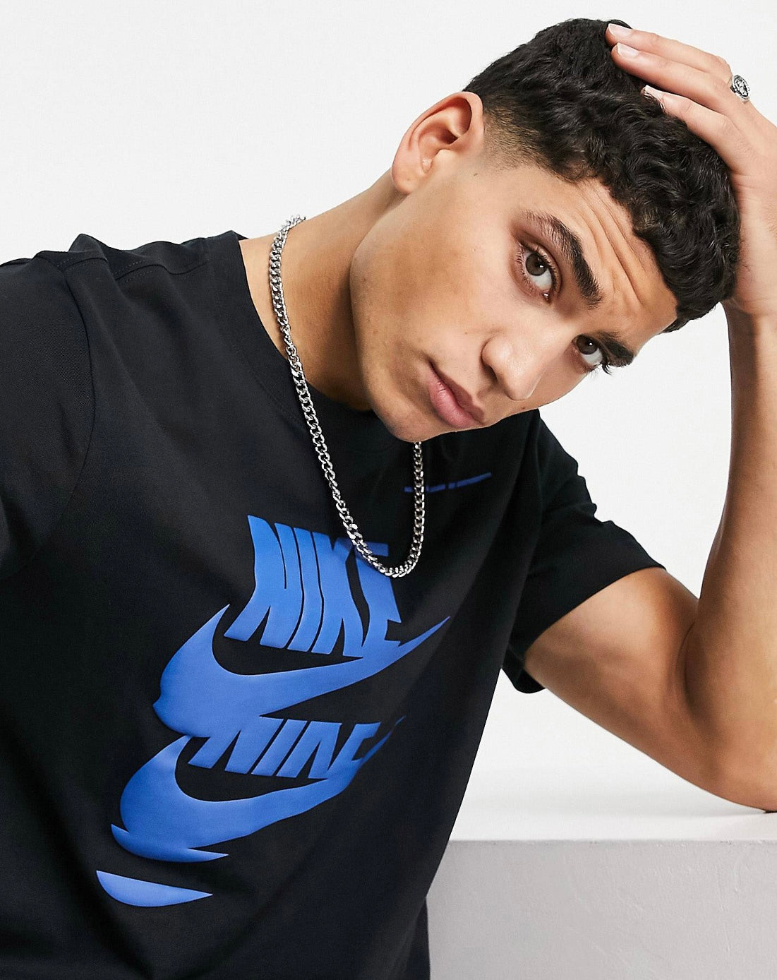 NIKE MULTI LOGO TSHIRT IN BLACK