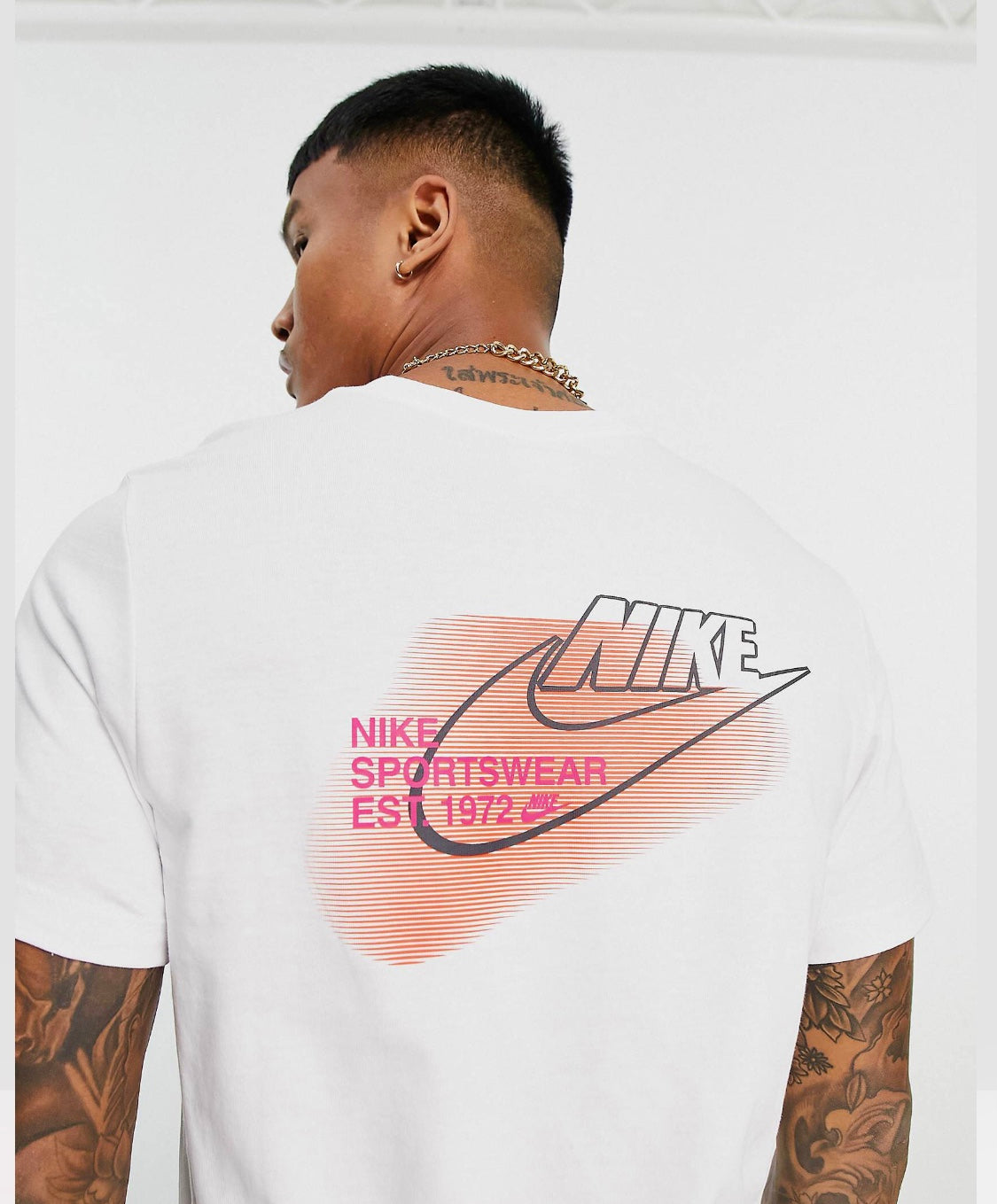 NIKE DOUBLE LOGO TSHIRT IN WHITE