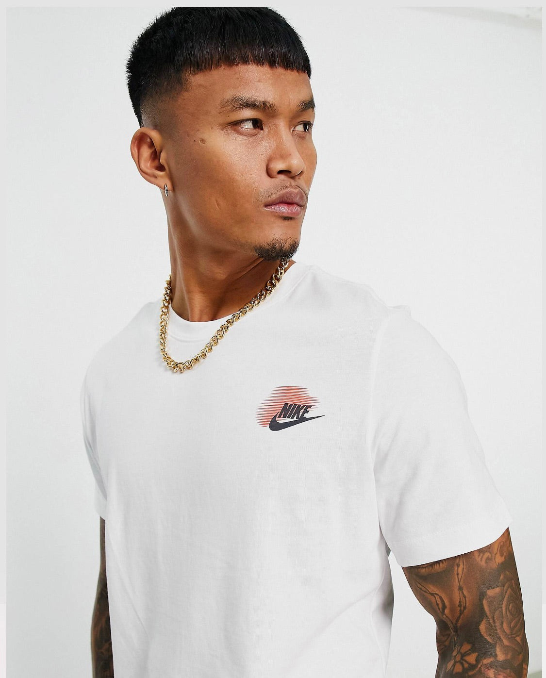 NIKE DOUBLE LOGO TSHIRT IN WHITE