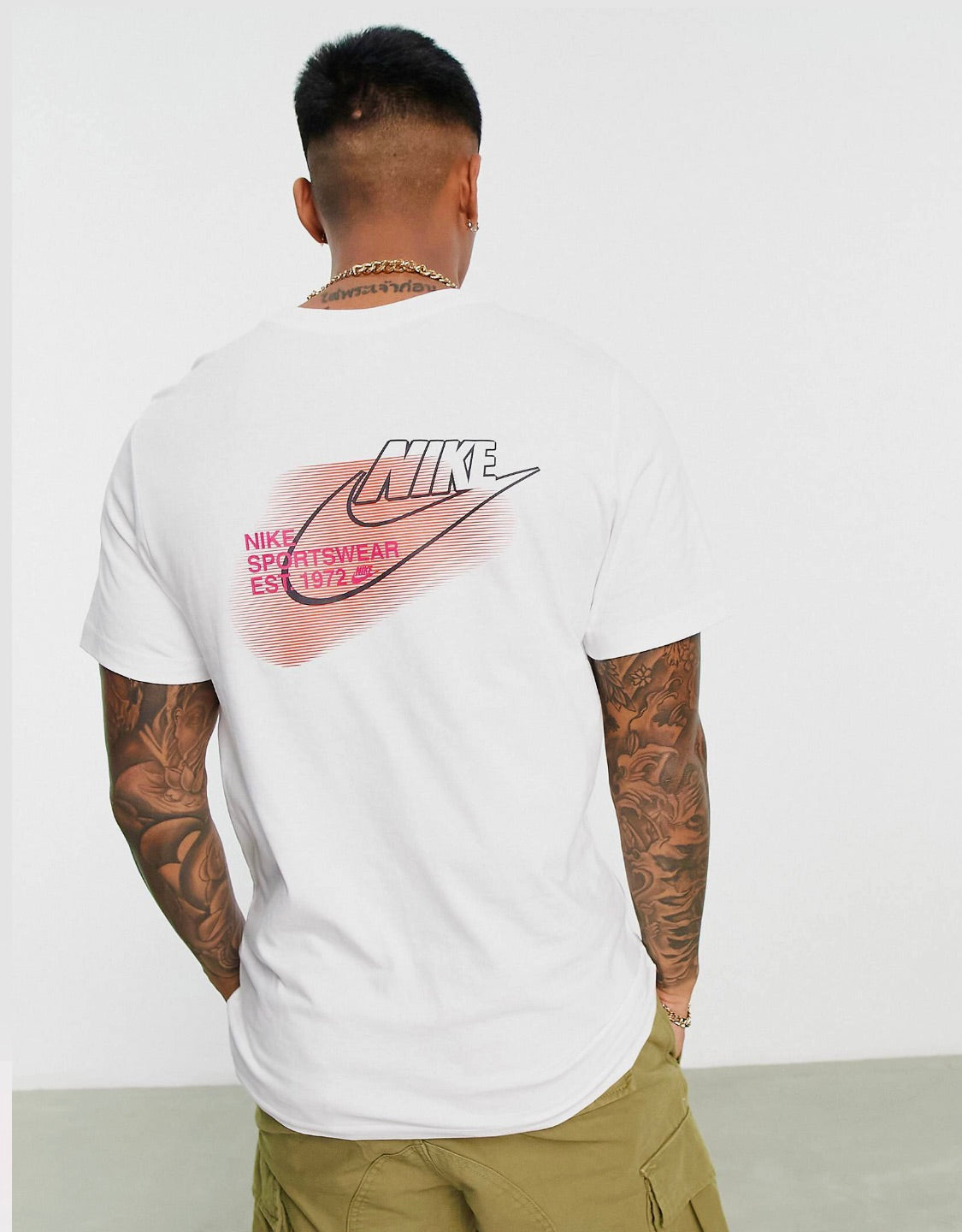 NIKE DOUBLE LOGO TSHIRT IN WHITE