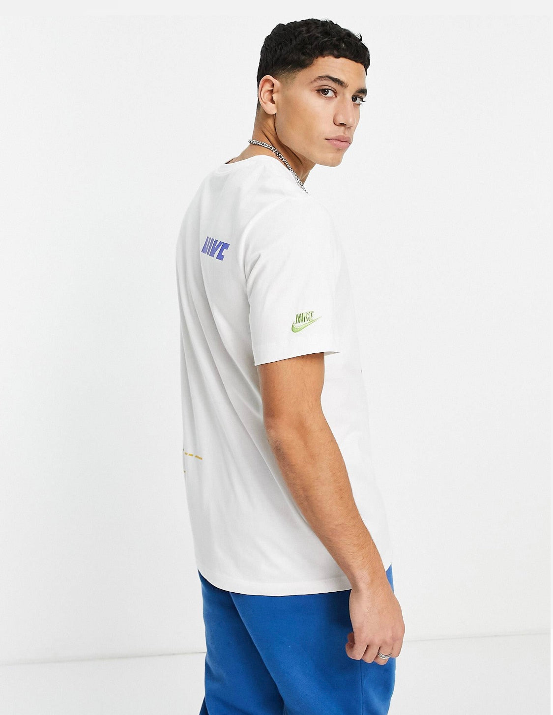 NIKE MULTI LOGO TSHIRT IN WHITE